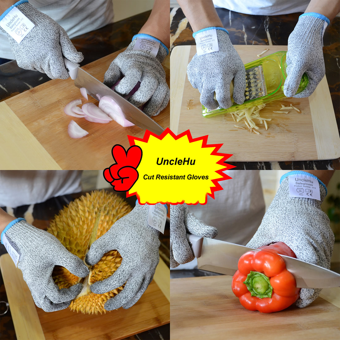 UncleHu Cut Resistant Gloves Safety for Chef