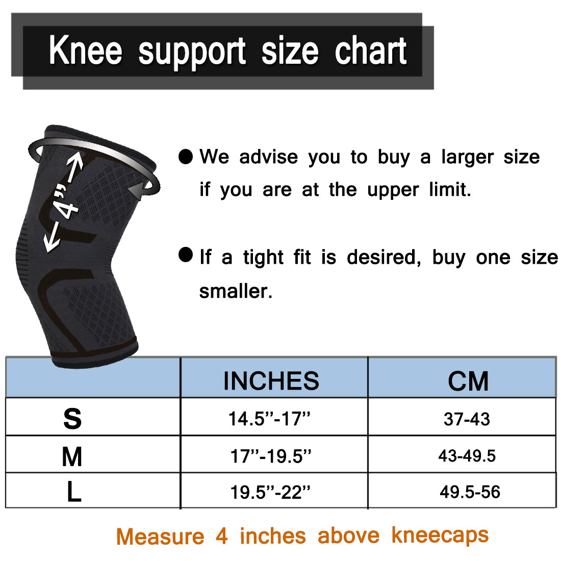 UncleHu Knee Compression Sleeve Support for Sports Protective Prevent Slippery Black