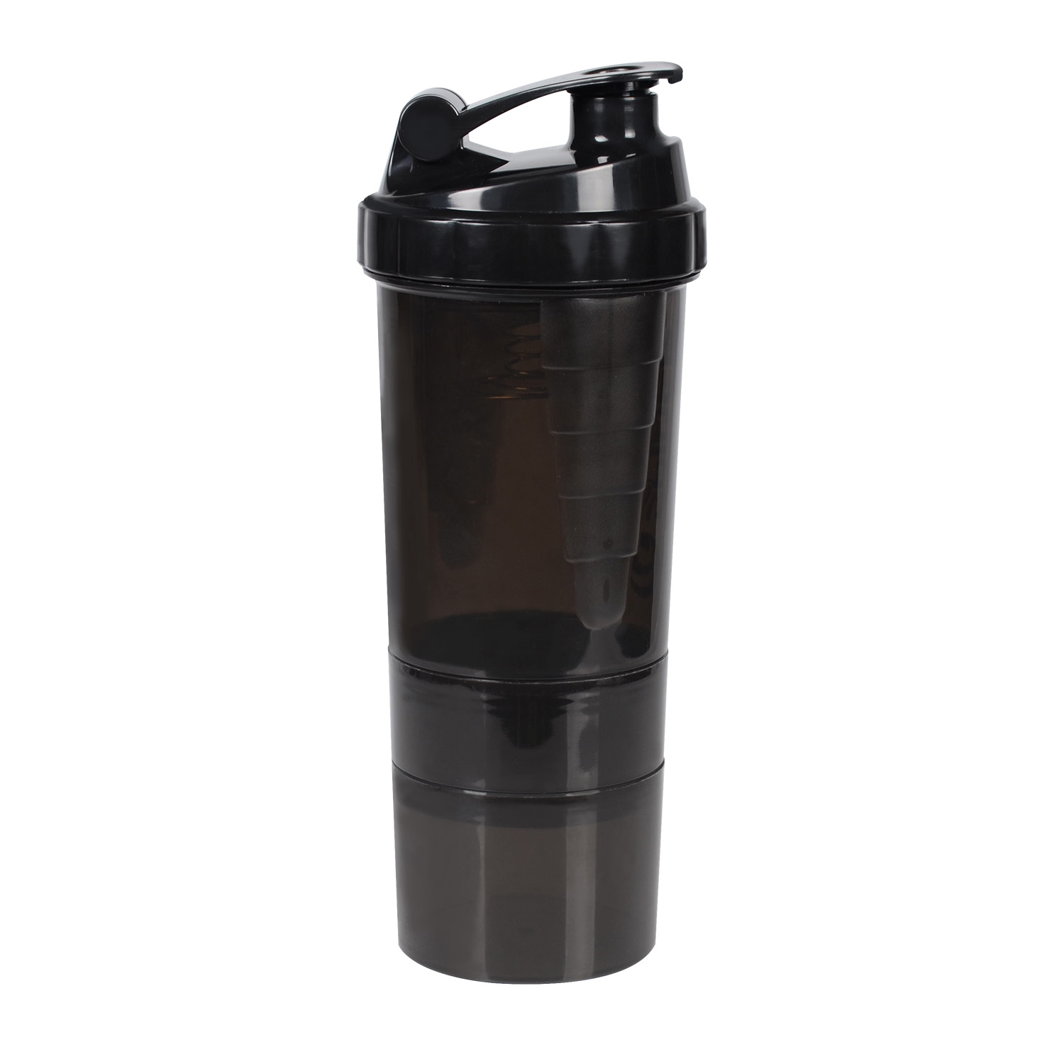 Shaker Bottle for Protein Mixes with 22-Ounce Transparent Bottle Two Storages and One Pill Tray Free Combination