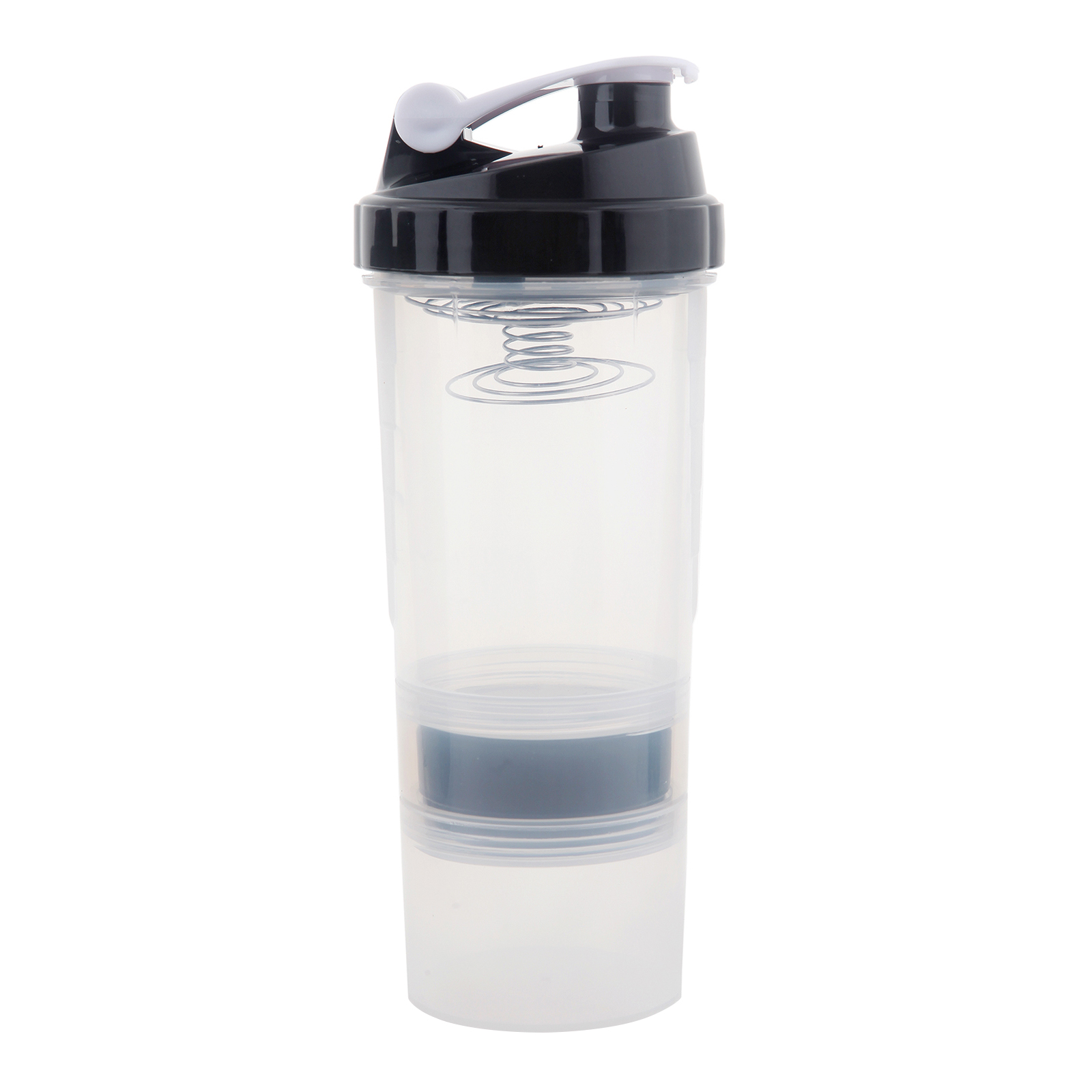 Shaker Bottle for Protein Mixes with 22-Ounce Transparent Bottle Two Storages and One Pill Tray Free Combination