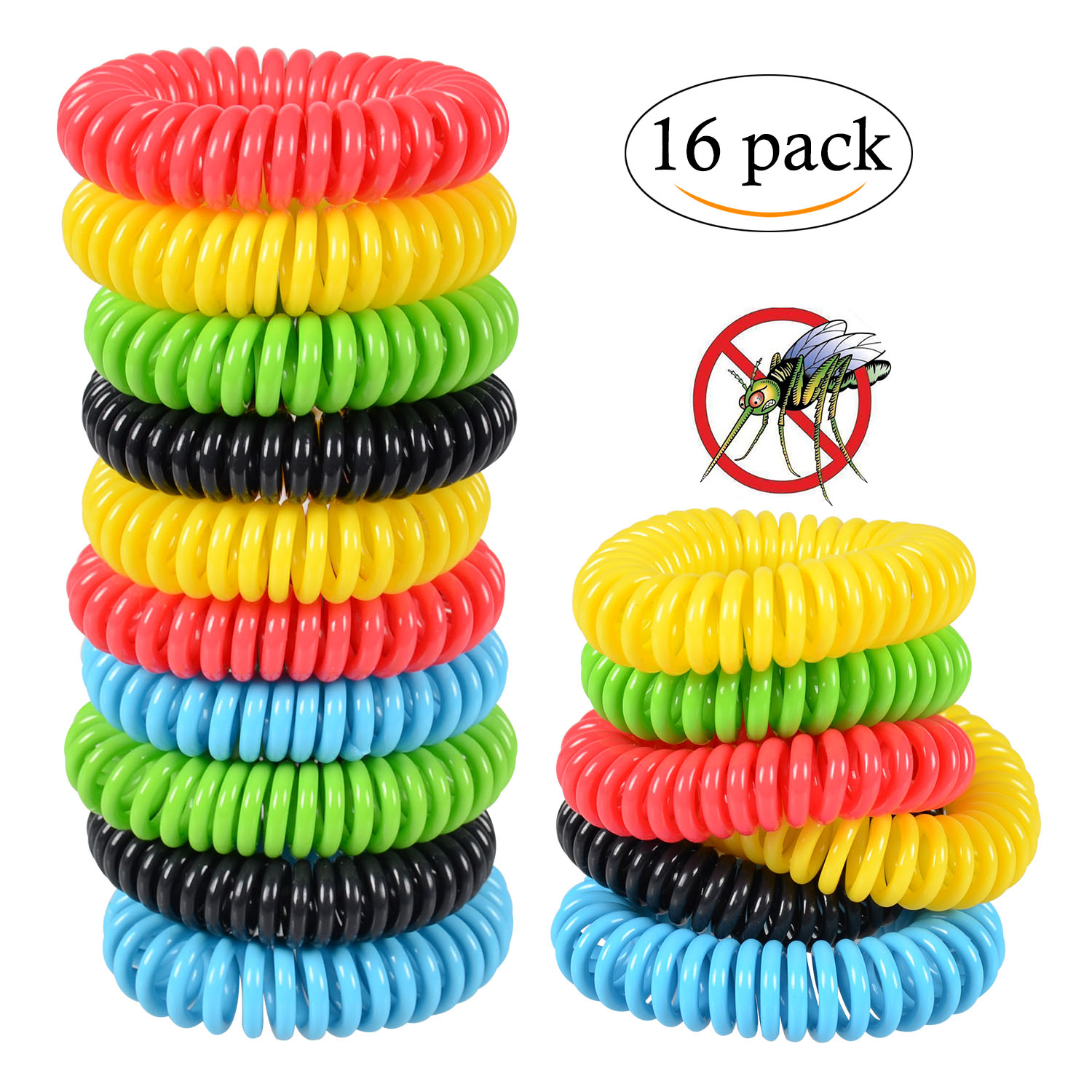 Natural Mosquito Repellent Bracelets Pest Control for Kids and Adults 16 Pack