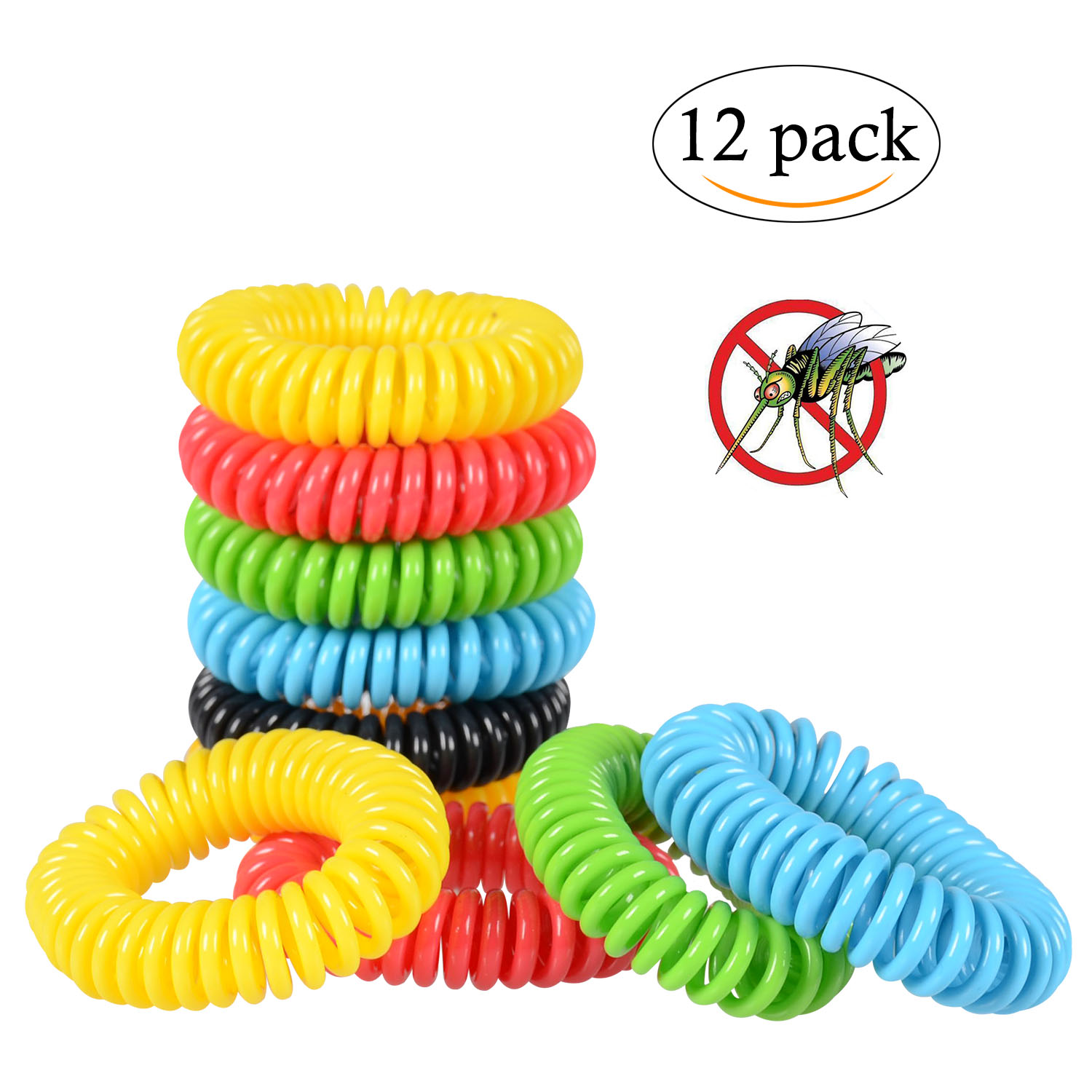 Natural Mosquito Repellent Bracelets Pest Control for Kids and Adults 12 Pack - Click Image to Close