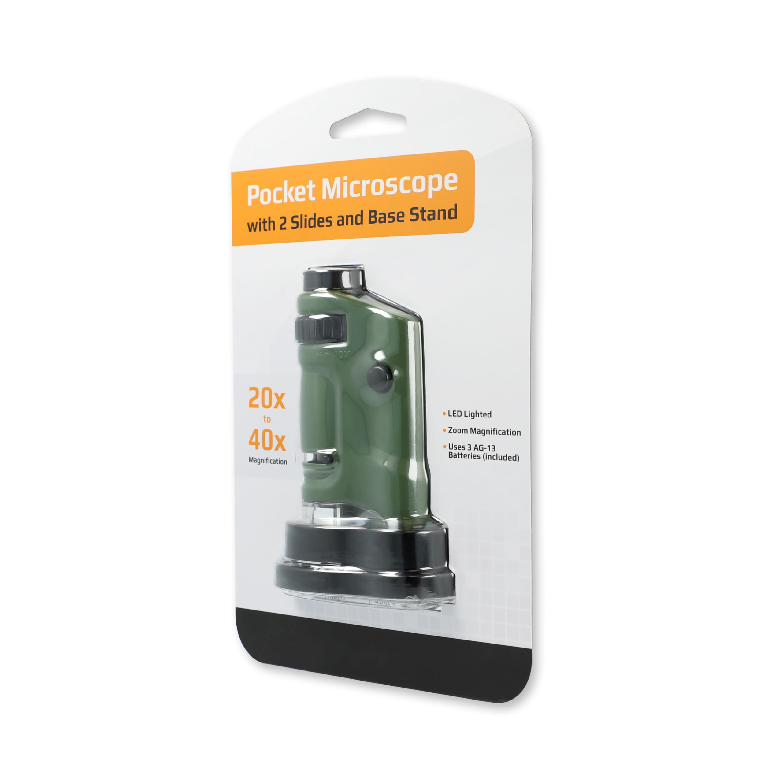 UncleHu MicroBrite 20x-40x Zoom LED Lighted Pocket Microscope (MM-24)