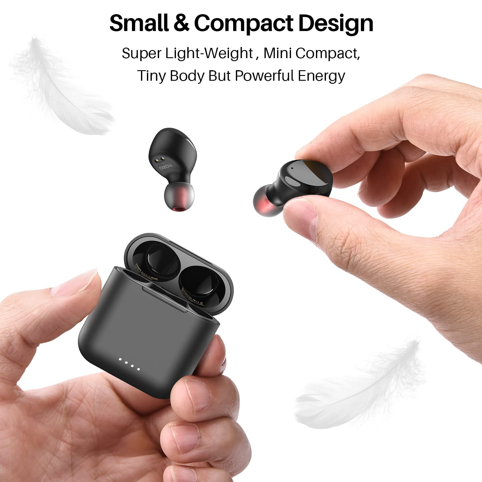 UncleHu T6 True Wireless Earbuds Bluetooth 5.3 Headphones 45H Long Playtime, Wireless Charging Case, IPX8 Waterproof Stereo Earphones, Built-in Mic Calls, Headset Premium Deep Bass 32 Preset EQs via APP