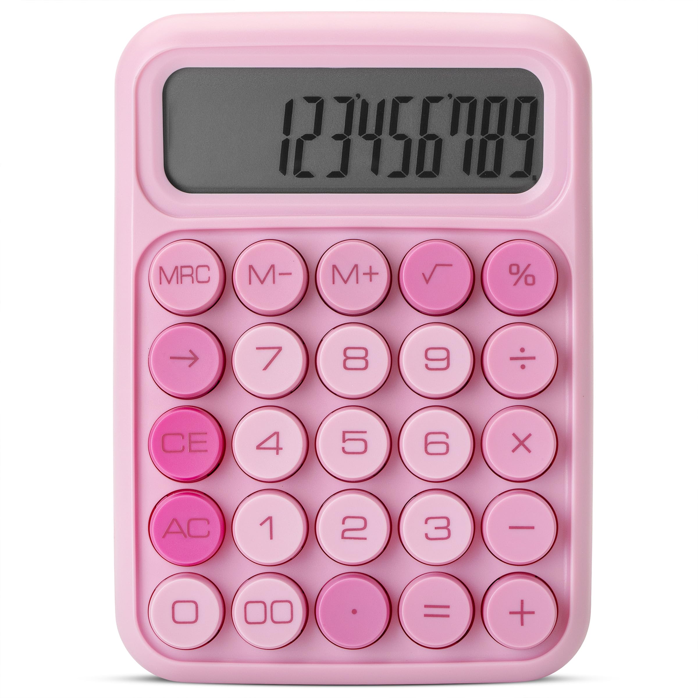 UncleHu Mechanical Switch Calculator, 12 Digits, Large LCD Display, Pink Calculator Big Buttons, Mechanical Calculator, Calculators Desktop Calculator, Cute Calculator, Aesthetic Calculator Pink